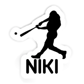 Sticker Niki Baseball Player Image