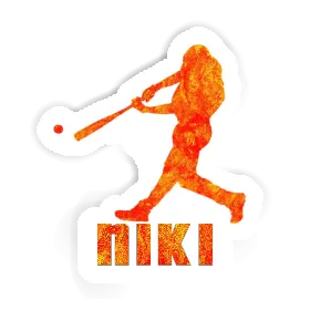 Sticker Niki Baseball Player Image