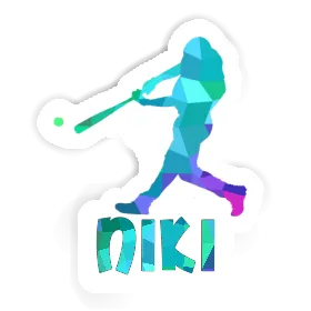 Sticker Niki Baseball Player Image