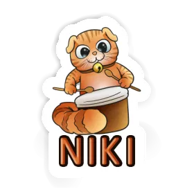 Niki Sticker Drummer Cat Image