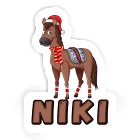 Autocollant Cheval de Noël Niki Image