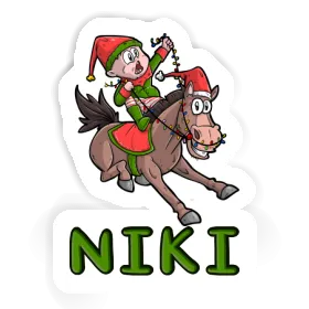 Autocollant Cheval de Noël Niki Image