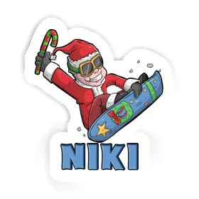 Autocollant Snowboarder de Noël Niki Image