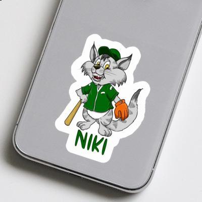 Sticker Niki Baseball Cat Image