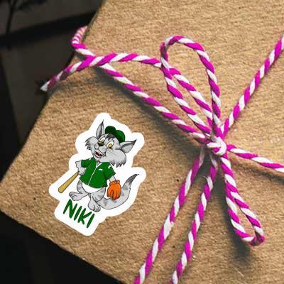 Sticker Niki Baseball Cat Gift package Image