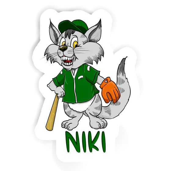 Sticker Niki Baseball Cat Notebook Image