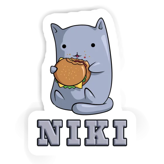 Sticker Niki Hamburger Cat Notebook Image