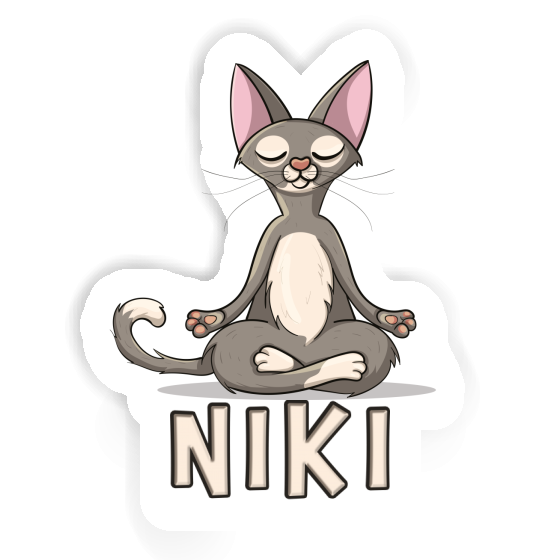 Chat de yoga Autocollant Niki Laptop Image