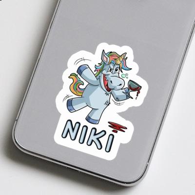 Niki Sticker Wine Unicorn Notebook Image