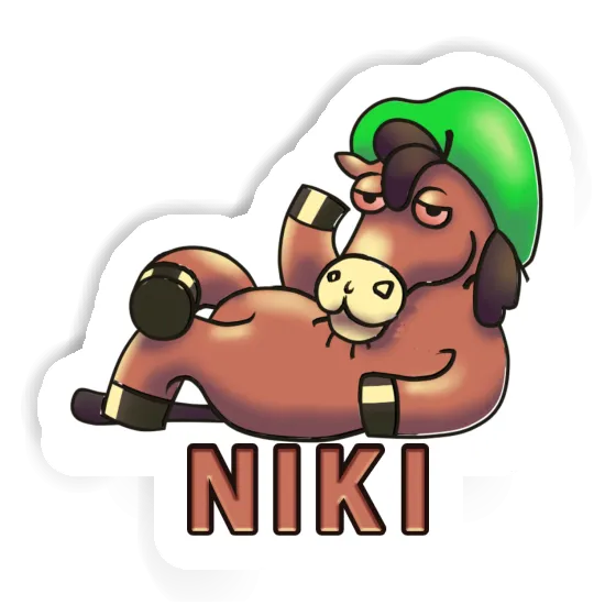 Lying horse Sticker Niki Gift package Image