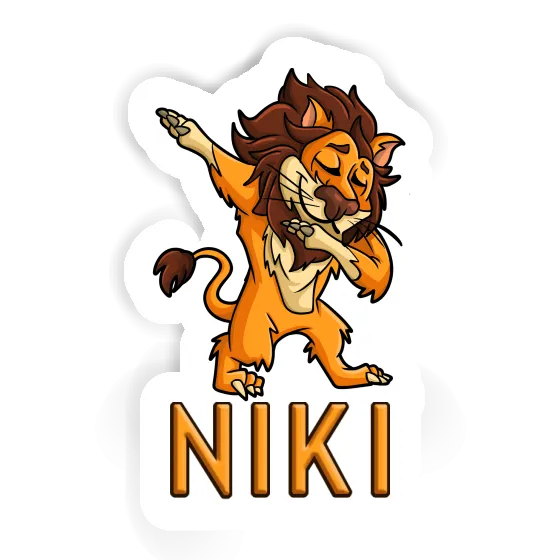 Dabbing Lion Sticker Niki Laptop Image