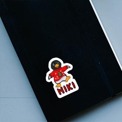 Niki Sticker Christmas Penguin Gift package Image