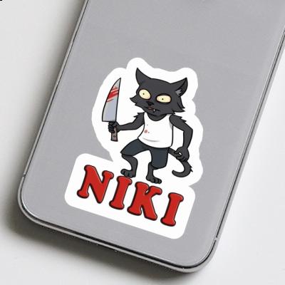 Sticker Psycho Cat Niki Laptop Image