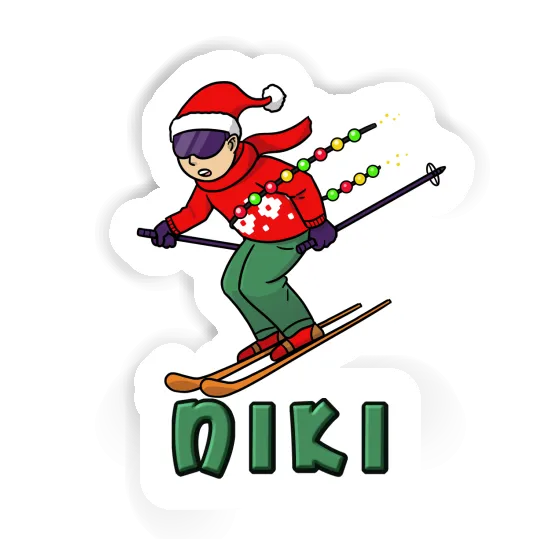 Sticker Niki Christmas Skier Notebook Image