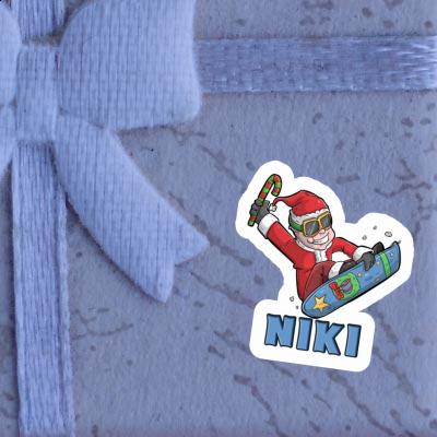 Sticker Christmas Snowboarder Niki Gift package Image