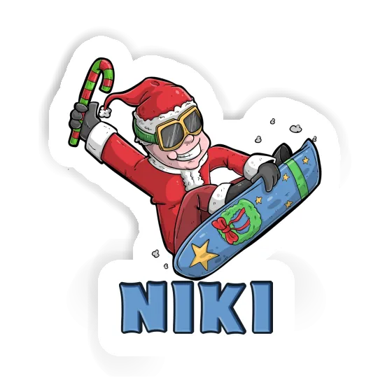 Sticker Christmas Snowboarder Niki Laptop Image