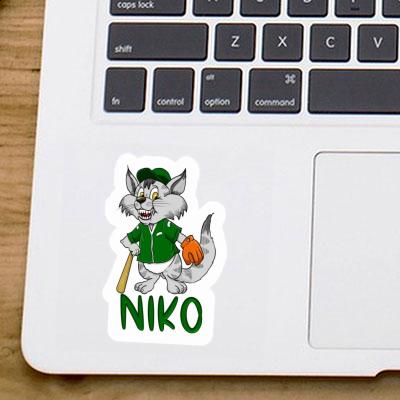 Niko Autocollant Chat de baseball Notebook Image