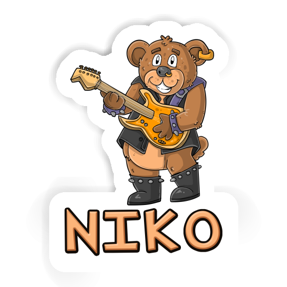Niko Autocollant Ours rockeur Niko Autocollant Ours rockeur Image