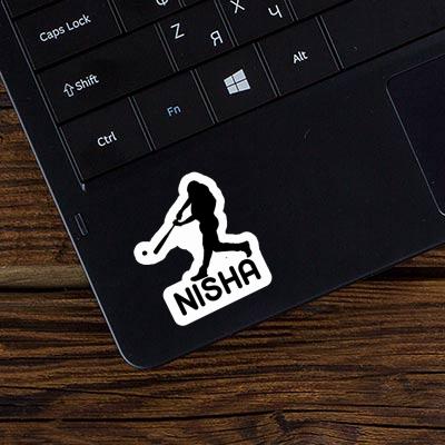 Baseballspieler Sticker Nisha Laptop Image