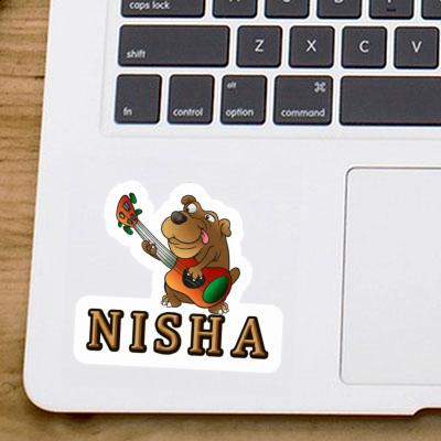 Guitar Dog Sticker Nisha Laptop Image