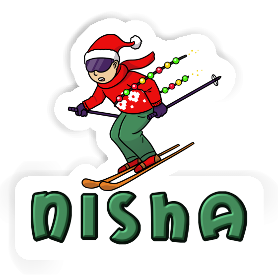 Nisha Sticker Christmas Skier Notebook Nisha Sticker Christmas Skier Notebook Image