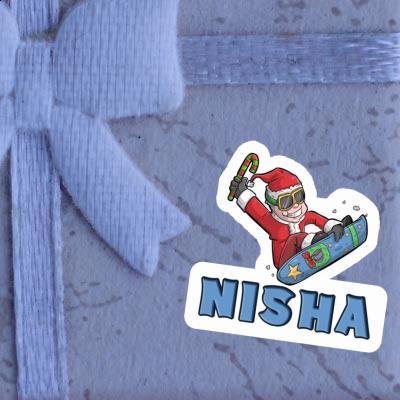 Aufkleber Nisha Weihnachts-Snowboarder Laptop Image