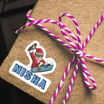 Aufkleber Nisha Weihnachts-Snowboarder Gift package Image