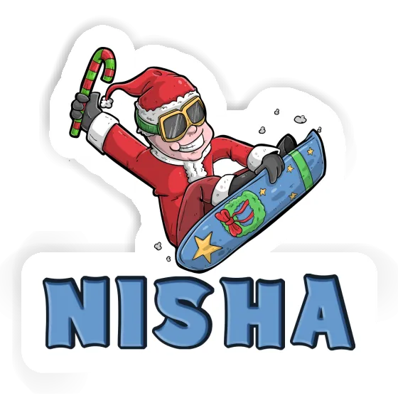 Aufkleber Nisha Weihnachts-Snowboarder Image