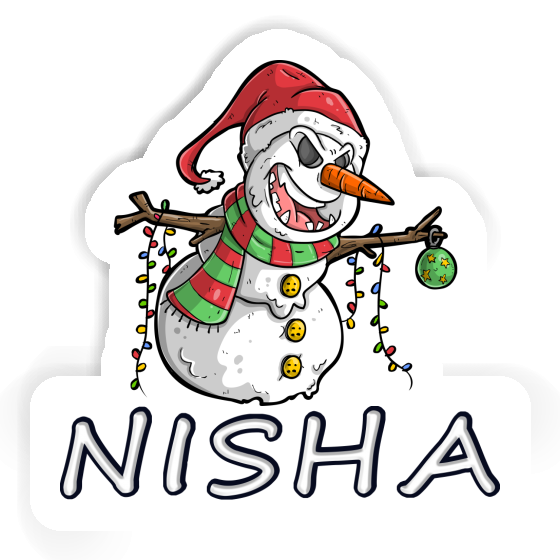 Autocollant Bonhomme de neige Nisha Gift package Image