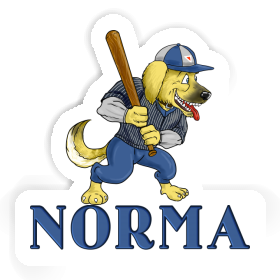 Norma Sticker Baseball Dog Image