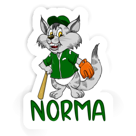 Sticker Baseball-Katze Norma Image