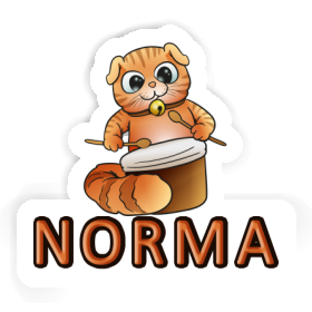 Sticker Norma Drummer Cat Image