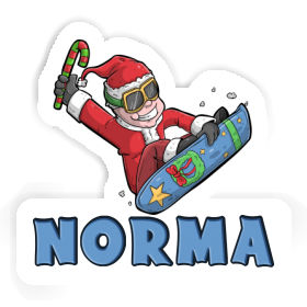 Norma Sticker Christmas Snowboarder Image