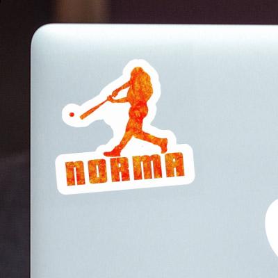 Norma Sticker Baseball Player Notebook Image