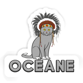 Indianer-Katze Aufkleber Oceane Image