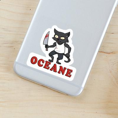 Sticker Psycho Cat Oceane Notebook Sticker Psycho Cat Oceane Gift package Image