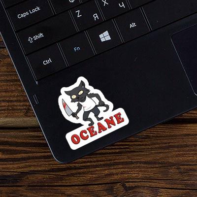 Sticker Psycho Cat Oceane Notebook Sticker Psycho Cat Oceane Gift package Image
