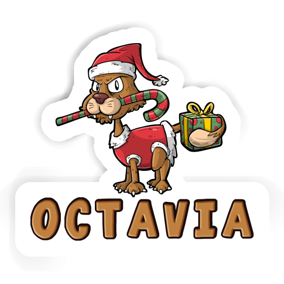 Octavia Sticker Christmas Cat Notebook Octavia Sticker Christmas Cat Gift package Image
