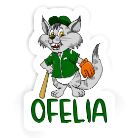 Aufkleber Ofelia Baseball-Katze Image