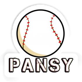 Baseball Sticker Pansy Image