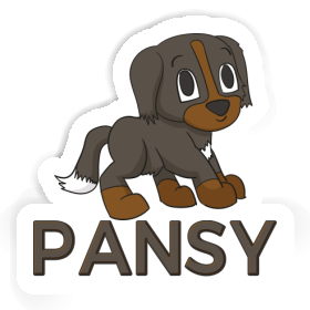 Sticker Pansy Bernese Mountain Dog Image