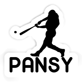 Pansy Sticker Baseball Player Image