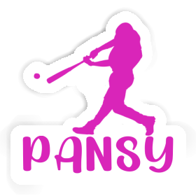 Baseball Player Sticker Pansy Image