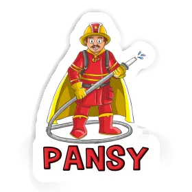 Pansy Sticker Firefighter Image