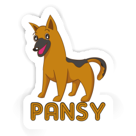 Sticker Pansy German Shepherd Image