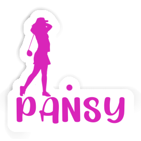 Pansy Sticker Golfer Image