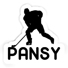 Pansy Sticker Hockey Player Image