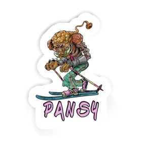 Sticker Pansy Telemark Skier Image