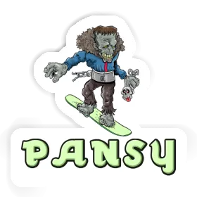 Pansy Sticker Snowboarder Image