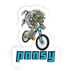 Downhill Biker Sticker Pansy Image